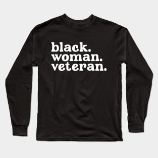 Black Woman Veteran Long Sleeve T-Shirt